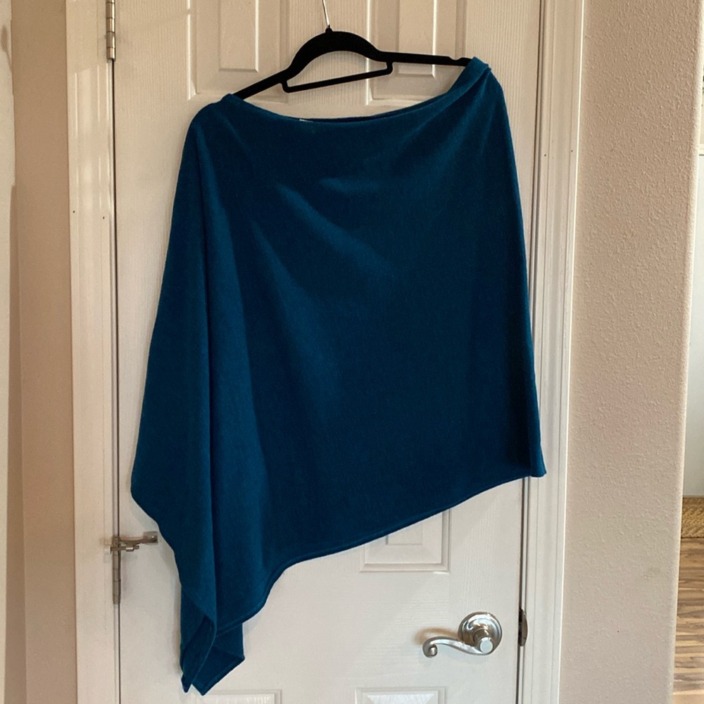 Beautiful Teal Blue Asymmetrical poncho